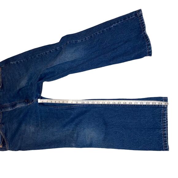 Vintage 90s Orange Tab Levi’s Dark Wash Bootcut 517 Jeans 40x34 - Picture 11 of 15